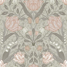 Filippa Grey Tulip Floral Wallpaper