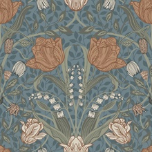 Fillippa Blue Tulip Floral Wallpaper