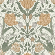 Fillippa Green Tulip Floral Wallpaper