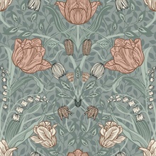 Fillippa Sage Tulip Floral Wallpaper