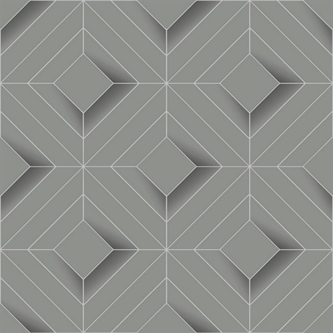 Filmore Grey Diamond Panes Wallpaper