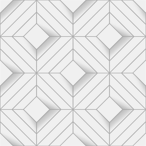 Filmore Grey & Eggshell Diamond Panes Wallpaper
