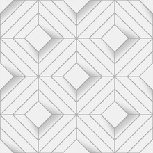 Filmore Grey &amp; Eggshell Diamond Panes Wallpaper