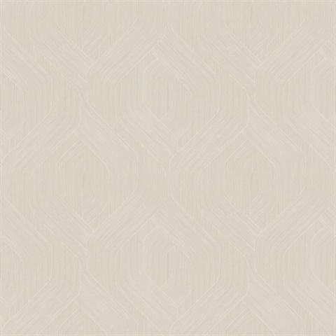 Fine Line Beige Geometric Wallpaper