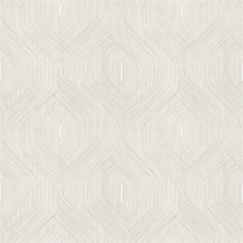 Fine Line Taupe Geometric Wallpaper