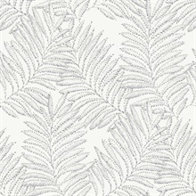 Finnley Grey Inked Fern Leaf Wallpaper