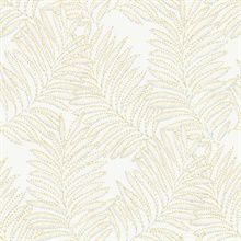 Finnley Yellow Inked Fern Leaf Wallpaper