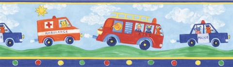 Fire Enges Blue Fire Truck Border