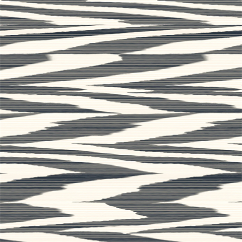 Flamed Zig Zag Black Peel and Stick Wallpaper