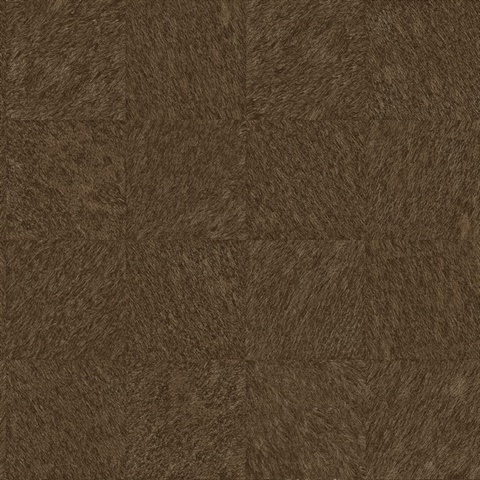 Flannery Brown Faux Animal Fur Cowhide Wallpaper