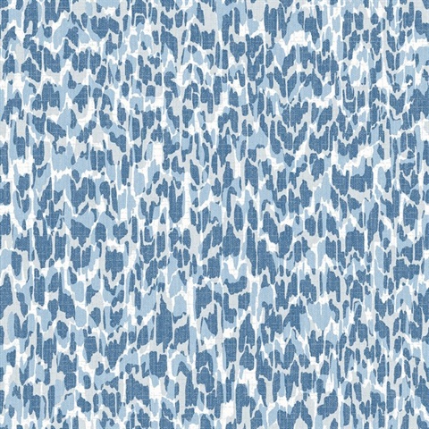 Flavia Blue Abstract Animal Print Textured Wallpaper