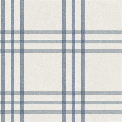 Fletcher Blue Plaid Wallpaper