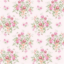 Floral Bunches Floral Posy Pink Peel and Stick Wallpaper