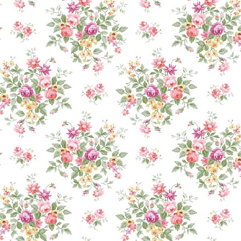 Floral Bunches Floral Watermelon & Buttercup Peel and Stick Wallpaper