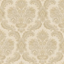 Floral Damask Beige Gold Italian Wallpaper