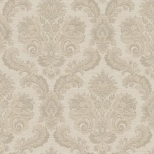 Floral Damask Beige Italian Wallpaper