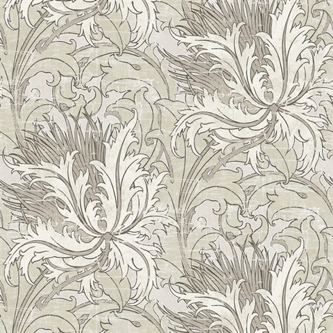 Floral Folly Floral Lunar Rock & Pale Oak Peel and Stick Wallpaper