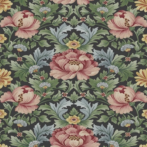 Floral Garden Floral Rose & Fern Peel and Stick Wallpaper