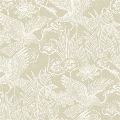 Floral Heron Floral Sand Peel and Stick Wallpaper