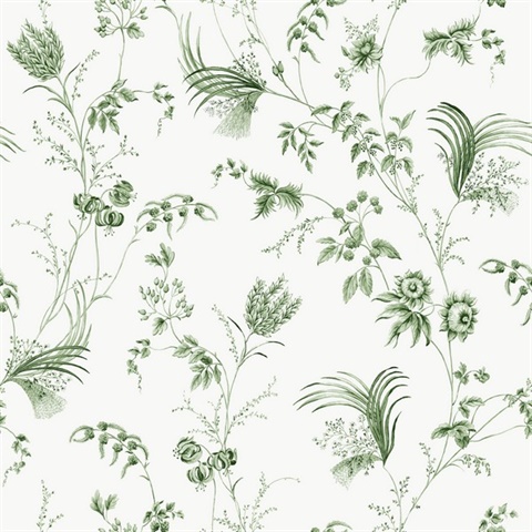 Floral Lace Green Wallpaper