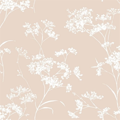 Floral Mist Floral Peach Petal Peel and Stick Wallpaper