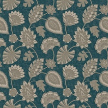 Dark Green Floral Paisley Wallpaper