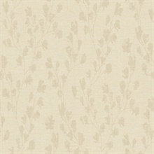 Floral Pebble Trail Motif Textured Linen Wallpaper