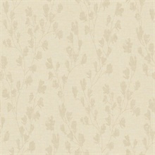Floral Pebble Trail Motif Textured Linen Wallpaper