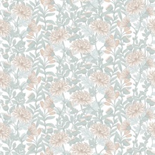 Floral Sonata Beige and Green Wallpaper