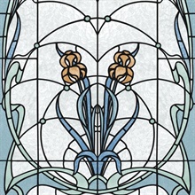 Floral Stained Glass Blue Wallpaper