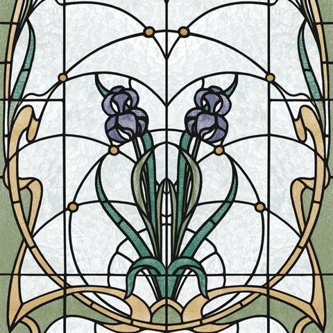 Floral Stained Glass Purple Flower Wallpaper