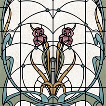 Floral Stained Glass Red Flower Wallpaper