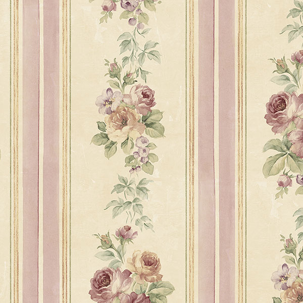Floral Stripes Wallpaper, CG28802