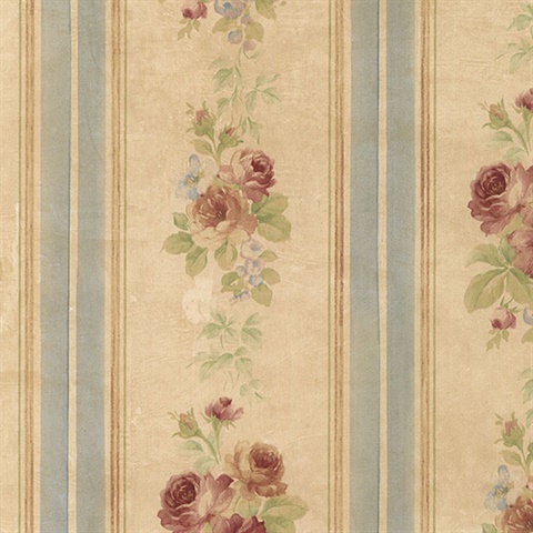 Floral Stripes Wallpaper, CN26573