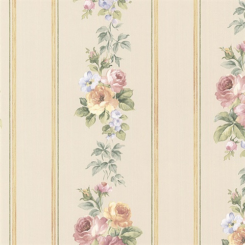 Metallic Floral Stripe Wallpaper 3281 feet long X 205 inchs Wide  Metallic Pearl Powder Blue  Blush  On Sale   30270660