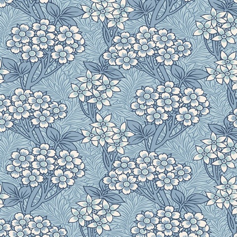 Floral Vine Flower & Leaf  Flower & Leaf  Blue Wallpaper