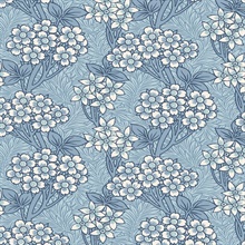 Floral Vine Flower &amp; Leaf  Flower &amp; Leaf  Blue Wallpaper