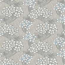 Floral Vine Flower & Leaf  Grey Wallpaper