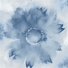 Floral Watercolor Sunflower Navy Blue Peel and Stick Wallpaper