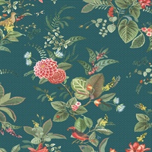 Floris Teal Woodland Floral Wallpaper