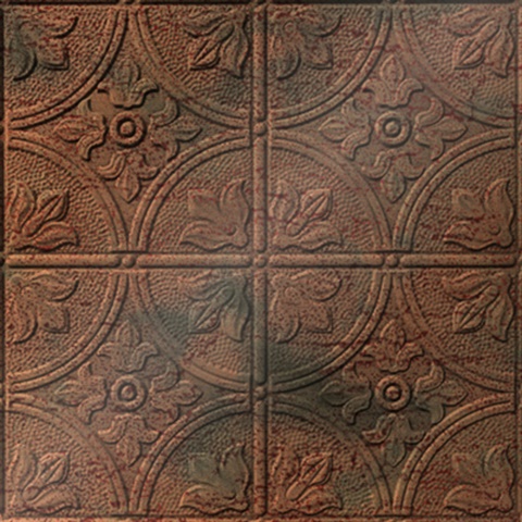 Flower Garden Ceiling Panels Aged Copper