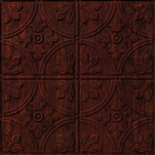 Flower Garden Ceiling Panels Burgundy Grain