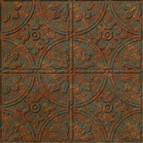 Flower Garden Ceiling Panels Copper Patina