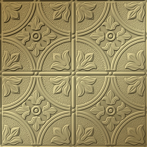 Flower Garden Ceiling Panels Metallic Gold