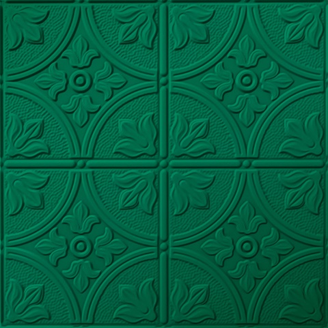 Flower Garden Ceiling Panels Metallic Green