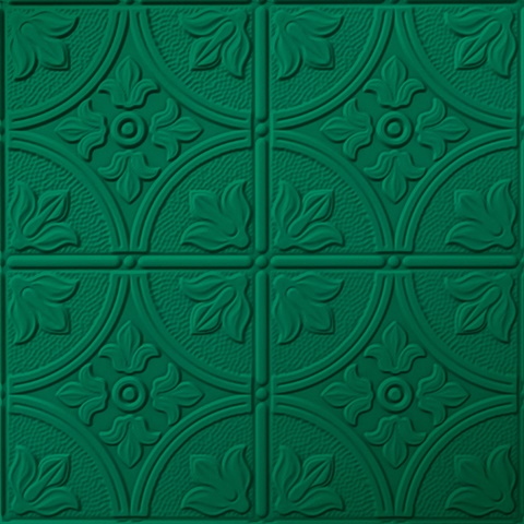 Flower Garden Ceiling Panels Metallic Green