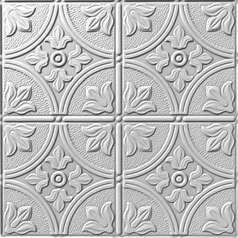 Flower Garden Ceiling Panels Metallic Silver