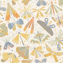 Flyga Gold Butterfly & Dragonflies Wallpaper