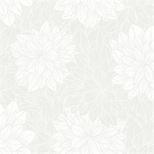 Foliage Grey & White Floral Wallpaper