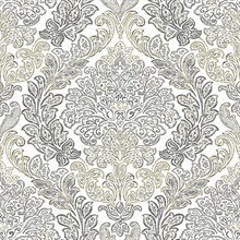 Fontaine Grey Damask Wallpaper